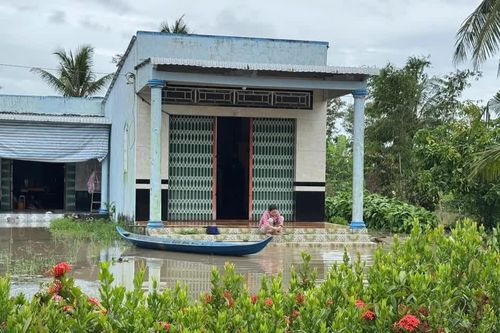 Mưa lớn, triều cường gây ngập cục bộ ở Cà Mau