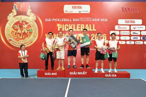 Diễn viên Minh Tiệp vô địch nội dung Lãnh đạo - Khách mời tại Giải Pickleball Báo Văn Hóa 2026