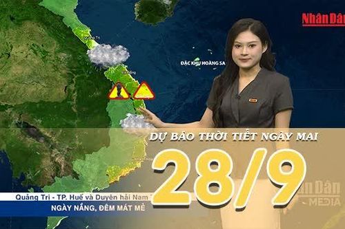[Video] Dự báo thời tiết đêm nay và ngày mai 28/9/2026: Bắc Bộ nắng ráo, mưa dông giảm ở Trung Bộ và Nam Bộ