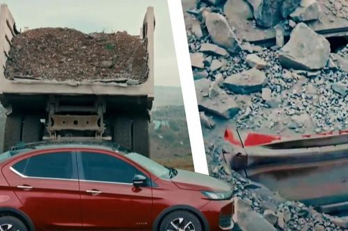 Hãng ô tô giá rẻ đổ 20 tấn sỏi đá lên xe sedan mới ra mắt để chứng minh một điều