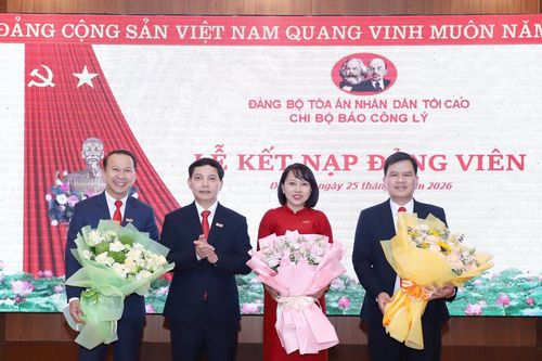 Chi bộ Báo Công lý kết nạp 3 đảng viên mới