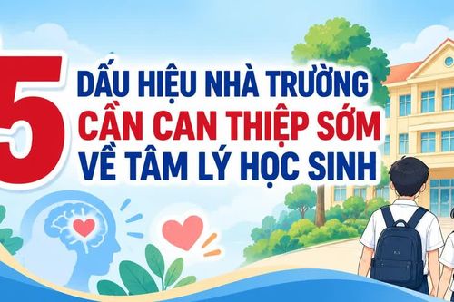 Infographic 5 dấu hiệu nhà trường cần can thiệp sớm về tâm lý học sinh