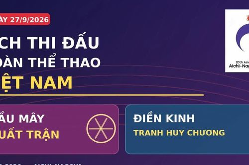 Lịch thi đấu ASIAD 2026 ngày 27/9: Cầu mây xuất trận, điền kinh tranh huy chương