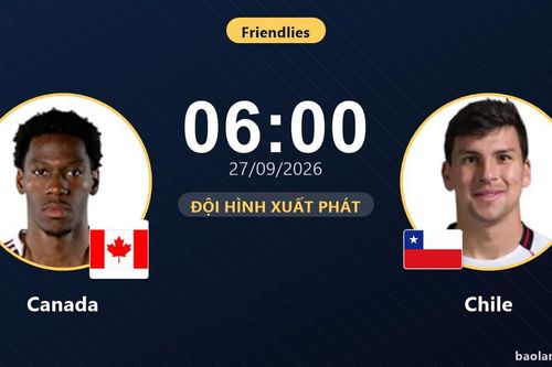 TRỰC TIẾPTrực tiếp Canada vs Chile: Đội hình xuất phát