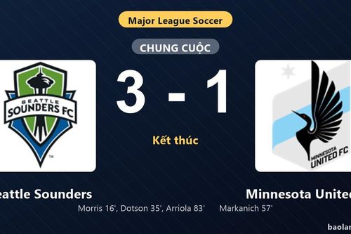 Thống kê trận đấu Seattle Sounders 3-1 Minnesota United FC: Paul Arriola tỏa sáng, Seattle Sounders giành trọn 3 điểm