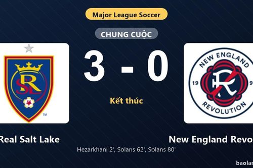 Thống kê trận đấu Real Salt Lake 3-0 New England Revolution: Real Salt Lake thắng đậm thuyết phục