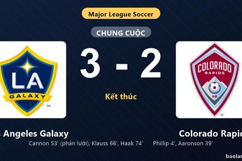 Thống kê trận đấu Los Angeles Galaxy 3-2 Colorado Rapids: Los Angeles Galaxy ngược dòng ngoạn mục