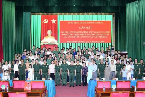 Gặp mặt thân nhân CBCS Đội K74 tìm kiếm, quy tập hài cốt liệt sĩ