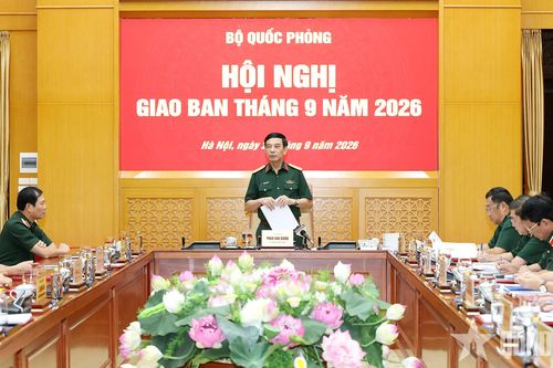 Đại tướng Phan Văn Giang chủ trì Hội nghị giao ban Bộ Quốc phòng tháng 9-2026