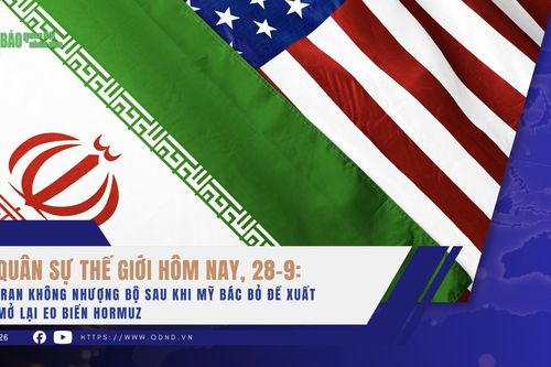 Quân sự thế giới hôm nay, 28-9: Iran không nhượng bộ sau khi Mỹ bác bỏ đề xuất mở lại eo biển Hormuz