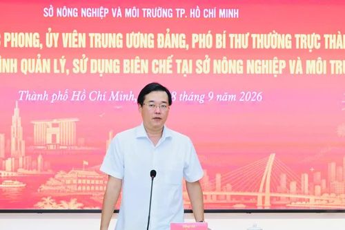 Phó Bí thư Thường trực Thành ủy TPHCM Lê Quốc Phong khảo sát công tác quản lý biên chế tại Sở NN-MT