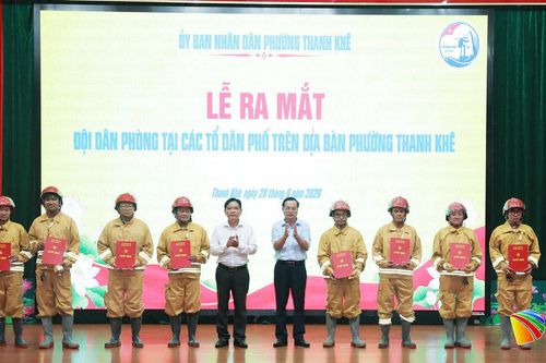 Phường Thanh Khê ra mắt 80 đội dân phòng và tập huấn nghiệp vụ phòng cháy, chữa cháy
