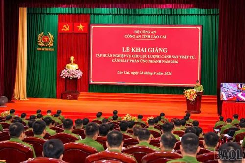 Công an tỉnh Lào Cai khai giảng lớp tập huấn nghiệp vụ cảnh sát trật tự, cảnh sát phản ứng nhanh