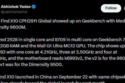 Đánh giá sức mạnh OPPO Find X10 quốc tế: Chip Dimensity 9600M, RAM 12GB và pin 8.000mAh