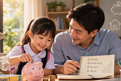 Con vào lớp Một, cha học lại cách dạy con về tiền