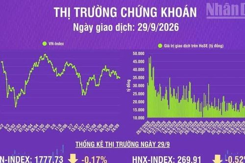 [Infographic] Chứng khoán ngày 29/9: Khối lượng giao dịch khớp lệnh giảm 20,3% so phiên trước