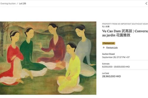 Một bức tranh Việt được bán 3,69 triệu USD trên sàn đấu giá