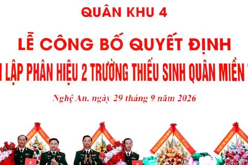 Thành lập Phân hiệu 2 Trường Thiếu sinh quân miền Trung