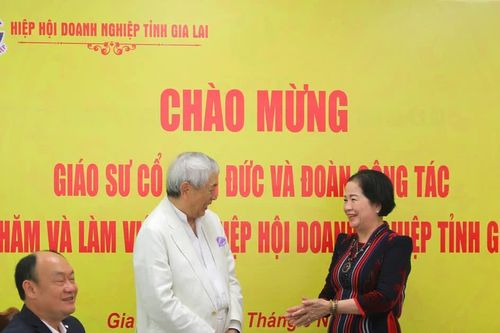 Giáo sư Cổ Minh Đức thăm và làm việc với Hiệp hội Doanh nghiệp tỉnh Gia Lai