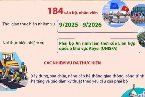Đội Công binh số 4 hoàn thành xuất sắc nhiệm vụ gìn giữ hòa bình, về nước an toàn
