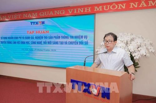 TTXVN tập huấn sử dụng kinh phí thực hiện nhiệm vụ đổi mới sáng tạo và chuyển đổi số năm 2026