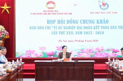 Phó Chủ tịch - Tổng Thư ký Hà Thị Nga chủ trì Hội đồng Chung khảo Giải báo chí 'Vì sự nghiệp Đại đoàn kết toàn dân tộc'