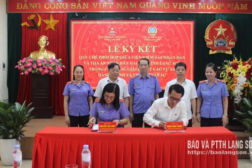 Ký kết quy chế phối hợp trong công tác giải quyết các vụ án hành chính và vụ việc dân sự