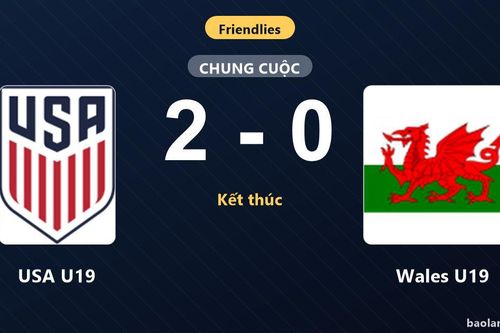 Thống kê trận đấu USA U19 2-0 Wales U19: USA U19 giành chiến thắng chung cuộc
