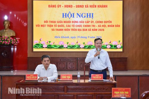 Xã Hiển Khánh tổ chức Hội nghị đối thoại giữa người đứng đầu cấp ủy, chính quyền với MTTQ, các tổ chức chính trị - xã hội, nhân dân và thanh niên
