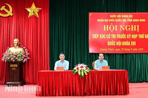 Đoàn đại biểu Quốc hội tỉnh tiếp xúc cử tri xã Quang Thiện trước Kỳ họp thứ 2 Quốc hội khóa XVI