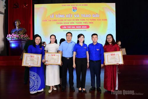 Tuyên Quang đoạt giải B Cuộc thi Chính luận về bảo vệ nền tảng tư tưởng của Đảng trong đoàn viên, thanh thiếu niên