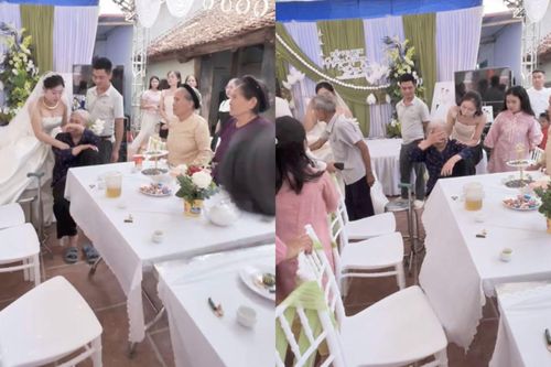 Cụ bà che mặt khóc như mưa khi cháu gái lấy chồng, dân mạng muốn khóc theo