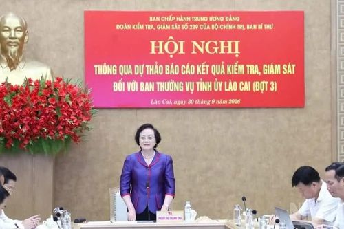 Thông qua dự thảo báo cáo kết quả kiểm tra, giám sát đợt 3 đối với Ban Thường vụ Tỉnh ủy Lào Cai