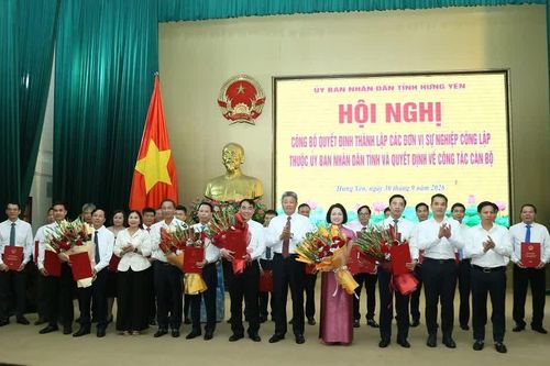 Hưng Yên: Thành lập các đơn vị sự nghiệp công lập và công bố công tác cán bộ
