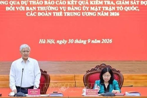Thông qua dự thảo kết quả kiểm tra, giám sát đợt 3 đối với Ban Thường vụ Đảng ủy MTTQ, các đoàn thể Trung ương