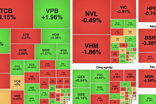 VN-Index giảm hơn 9 điểm, nhóm dầu khí và bất động sản gây sức ép
