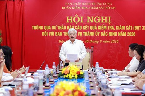 Bộ Chính trị thông qua dự thảo Báo cáo kết quả kiểm tra, giám sát (đợt 3) tại thành phố Bắc Ninh