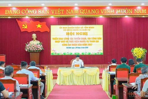 Yên Bình triển khai tuyển quân năm 2027, phấn đấu hoàn thành 33 chỉ tiêu giao quân