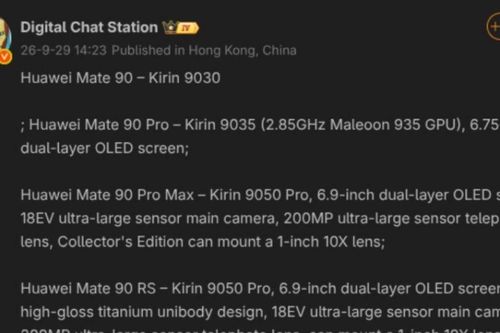 Dòng chip Kirin trên thế hệ Huawei Mate 90 lộ diện: Phân hóa cấu hình từ bản tiêu chuẩn đến RS