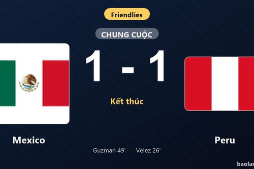 Thống kê trận đấu Mexico 1-1 Peru: Hai đội chia điểm