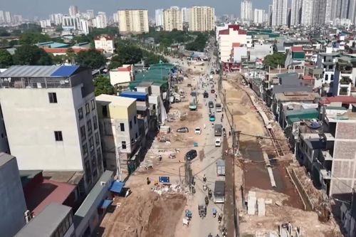 Đường Lĩnh Nam: Còn vướng hạ tầng ngầm trước mốc 10/10