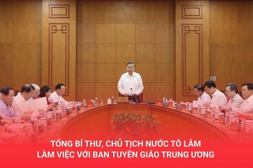 Tổng Bí thư, Chủ tịch nước Tô Lâm làm việc với Ban Tuyên giáo Trung ương