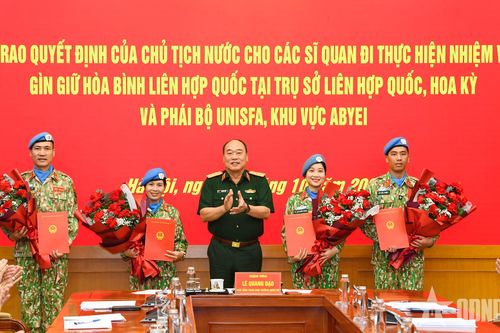 Việt Nam cử thêm các sĩ quan gìn giữ hòa bình thực hiện nhiệm vụ tại trụ sở Liên hợp quốc và khu vực Abyei
