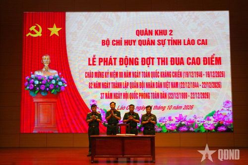 Bộ CHQS tỉnh Lào Cai phát động đợt thi đua cao điểm '80 ngày Thi đua Quyết thắng - Viết tiếp bản hùng ca'