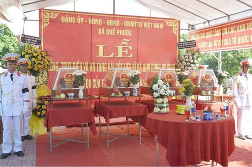 Truy điệu, an táng 4 hài cốt liệt sĩ tại xã Quế Phước