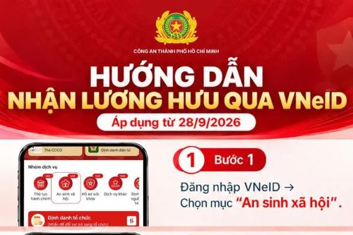 Công an TPHCM hướng dẫn các bước đăng ký nhận lương hưu qua VNeID