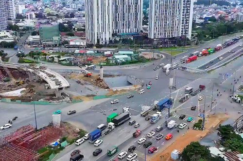 Giao thông rối loạn, tài xế thấp thỏm khi qua nút giao An Phú