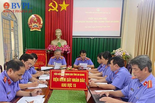 VKSND khu vực 15, tỉnh An Giang làm việc với Đoàn Thanh tra VKSND tỉnh An Giang