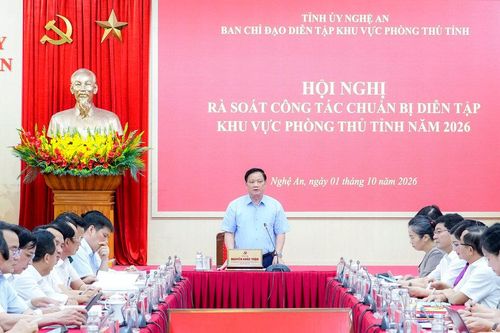 Nghệ An hoàn thành cơ bản các nội dung chuẩn bị diễn tập khu vực phòng thủ tỉnh năm 2026