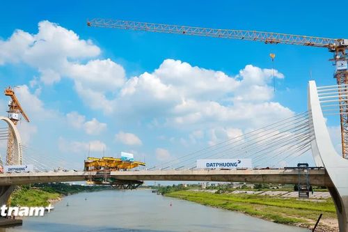 Cầu Đuống đường bộ mới đã hoàn thành hợp long, bước vào giai đoạn về đích